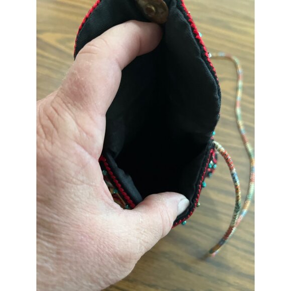 Small beaded crossbody bag red black blue - Picture 6 of 10